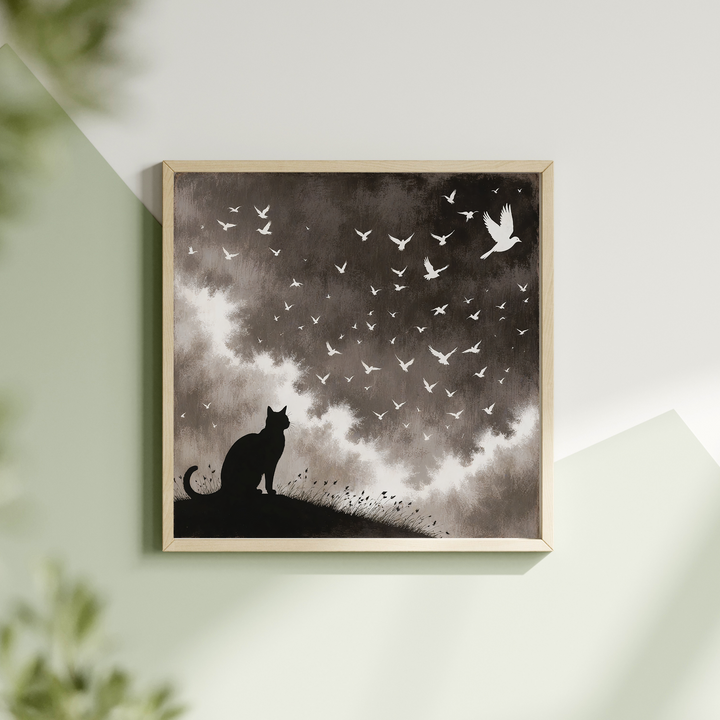Cat Art Print - Skyward Dreams
