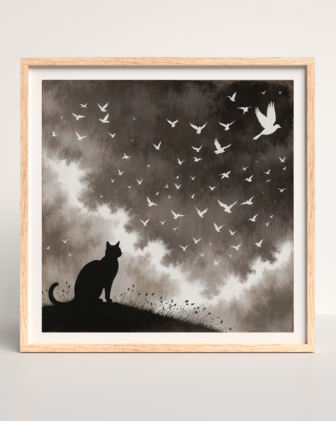 Cat Art Print - Skyward Dreams