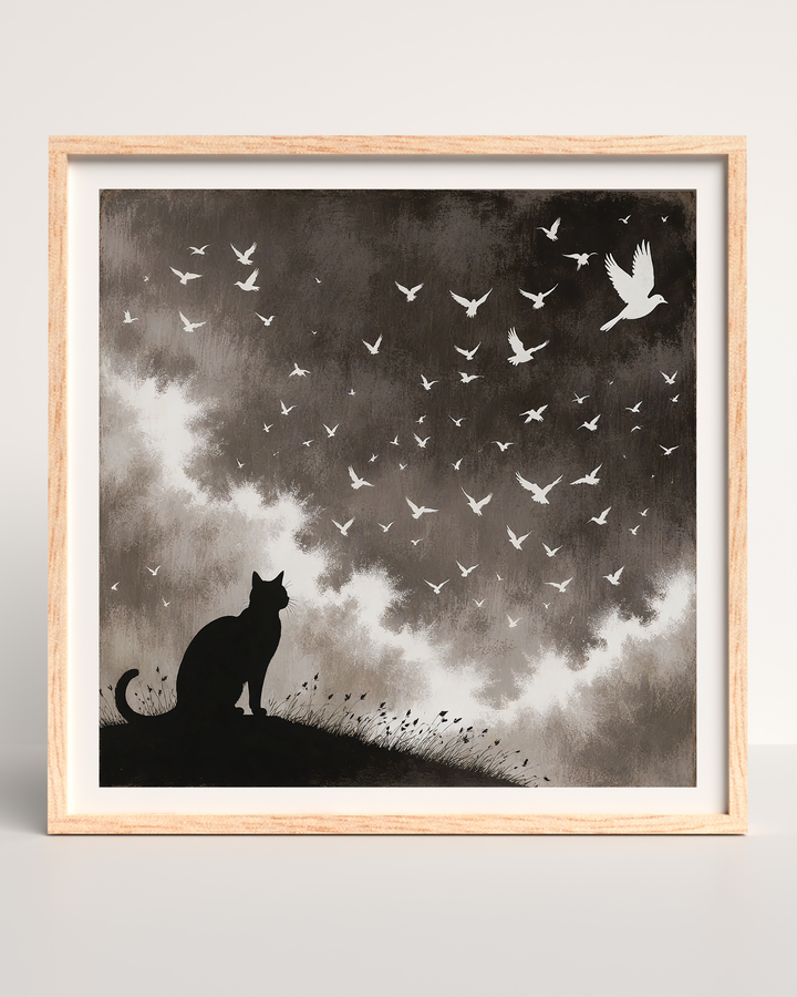 Cat Art Print - Skyward Dreams