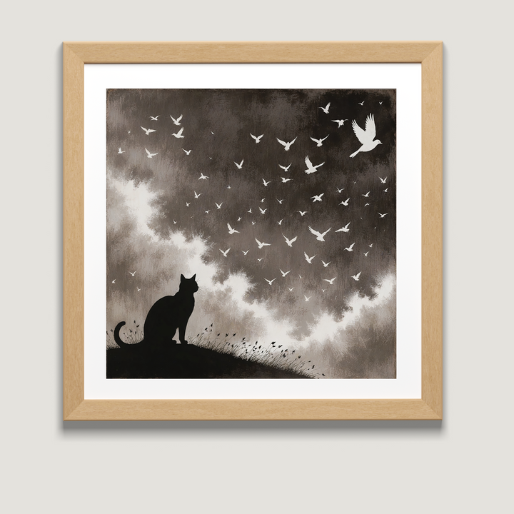 Cat Art Print - Skyward Dreams