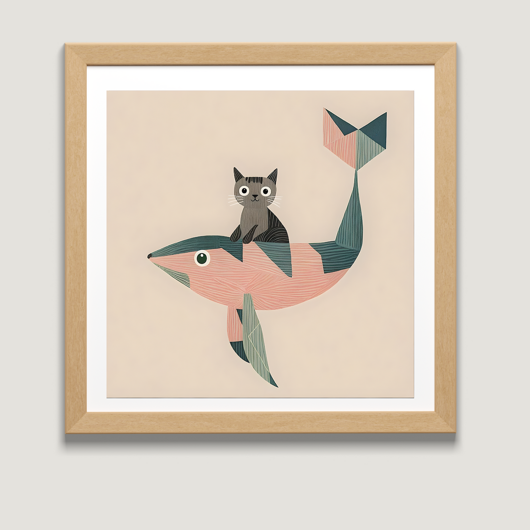 #075 Cat Riding Whale
