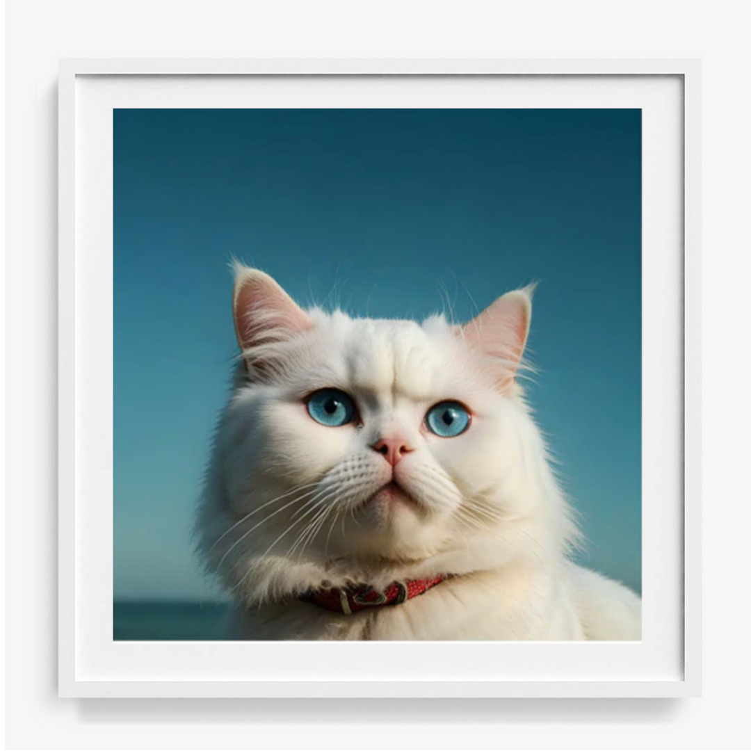 White Persian Cat Art Print