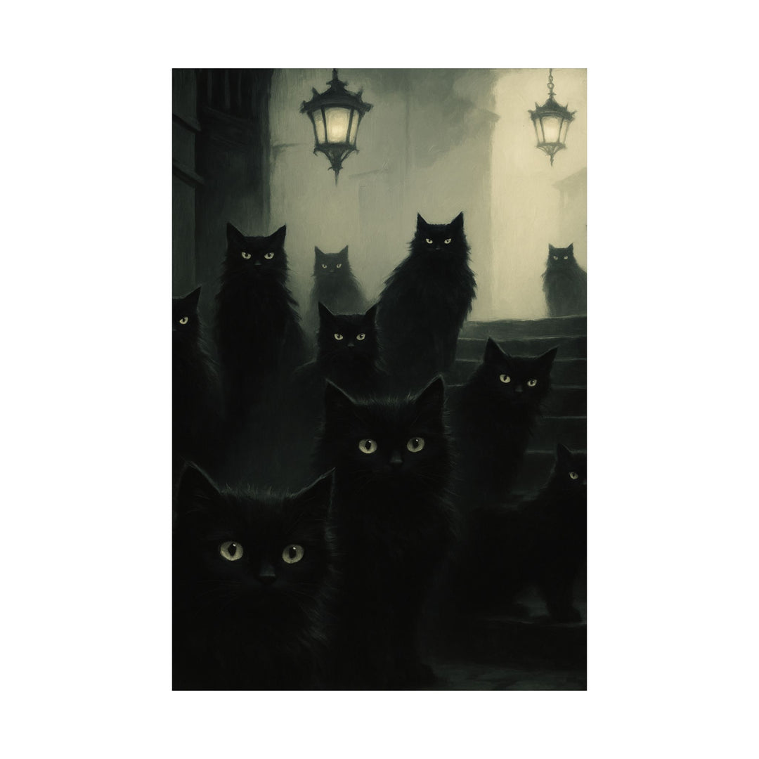 Gothic Cat Art Print - The Gathering