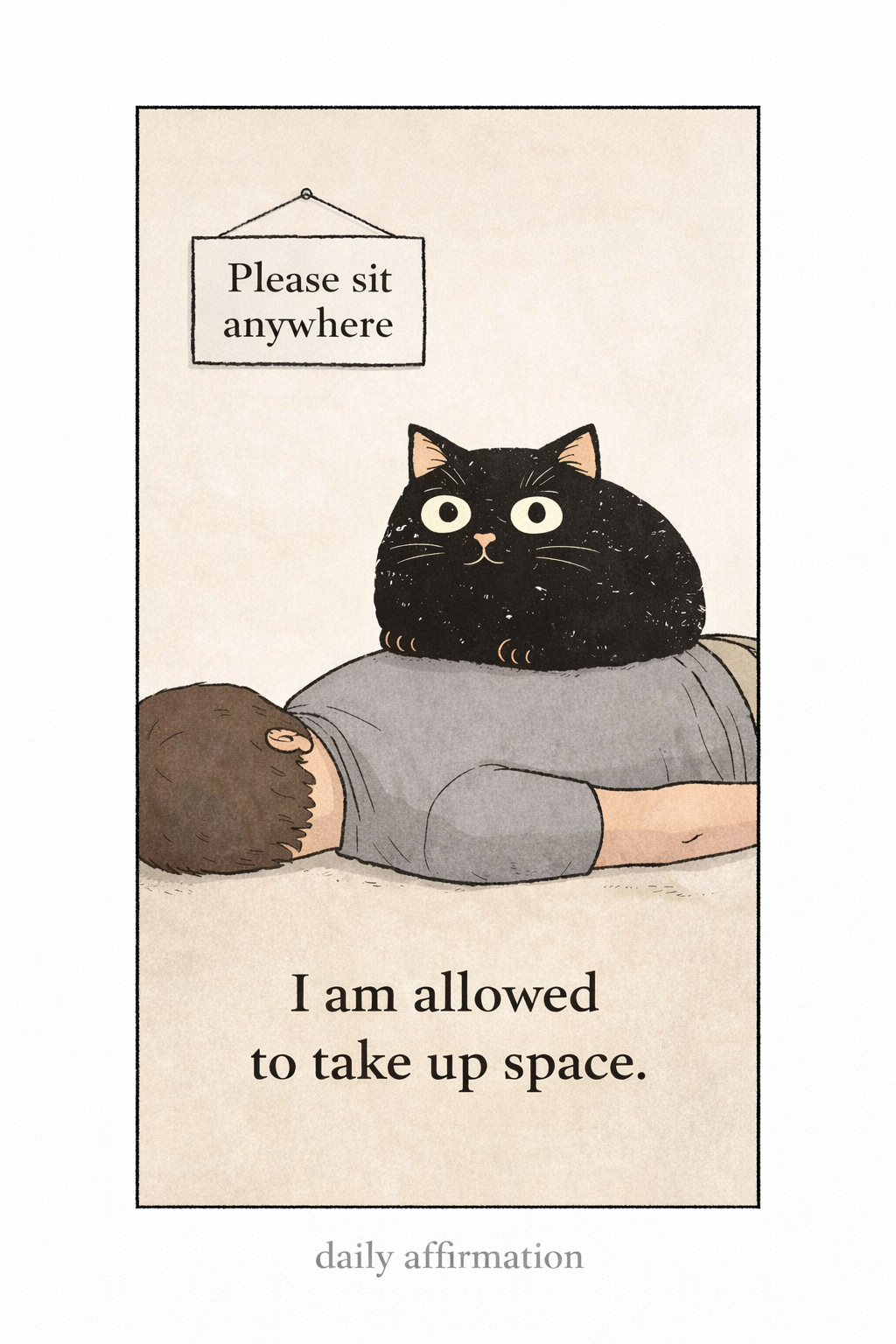 Daily Cat Affirmation: I Am Allowed to Take Up Space