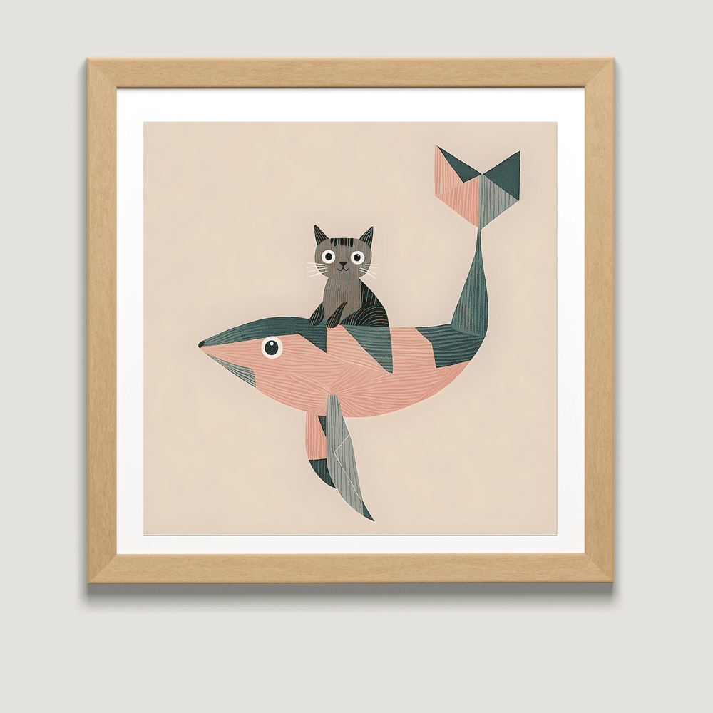 #075 Cat Riding Whale - Cat Loaf Club