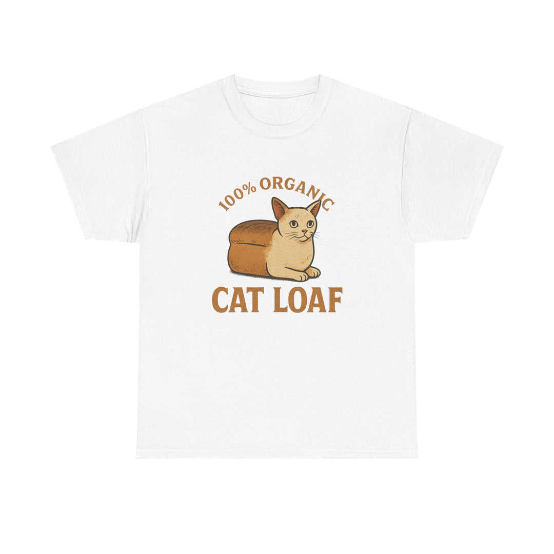 100% Organic Cat Loaf Tee White L