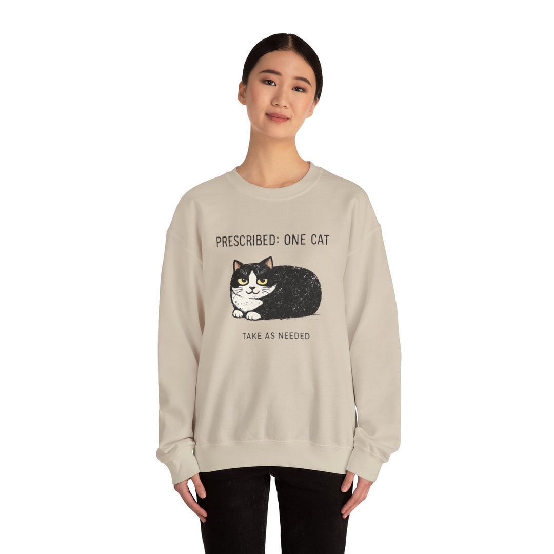 Cat Prescription Crewneck Sweatshirt Dark Heather