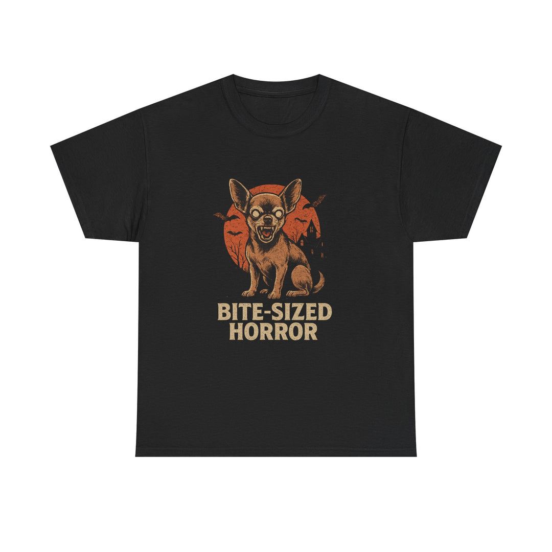 Spooky Chihuahua Tee - Bite-Sized Horror Black