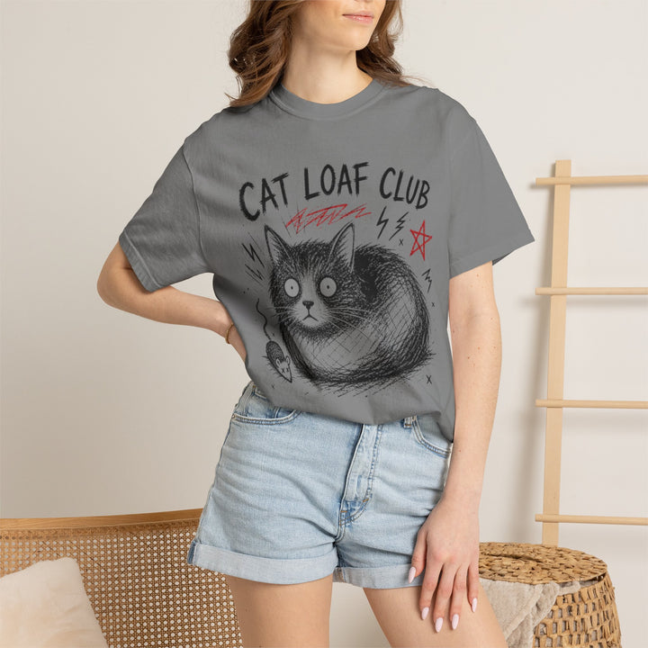 Cat Loaf Club Graphic Tee | Hard-Drawn Minimalist Cat Shirt