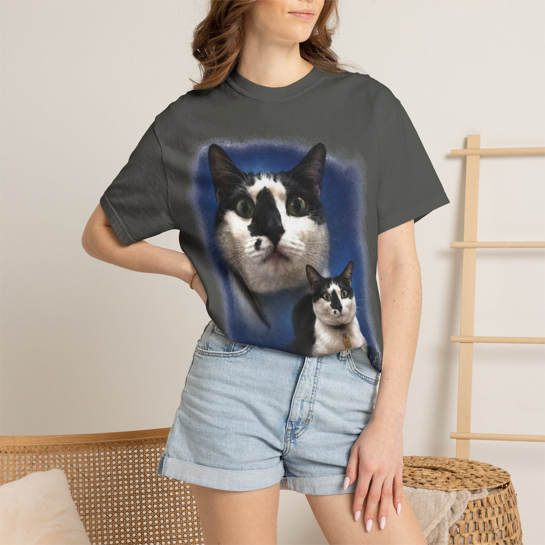 Josephine "Cat Loaf Club" Vintage Portrait Tee | Tuxedo Cat Graphic Shirt