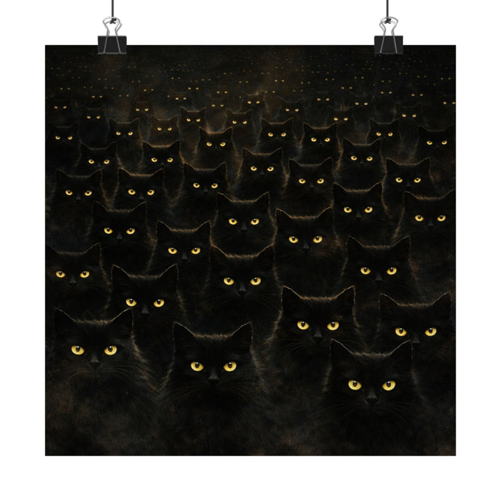 Black Cats Pattern Matte Poster