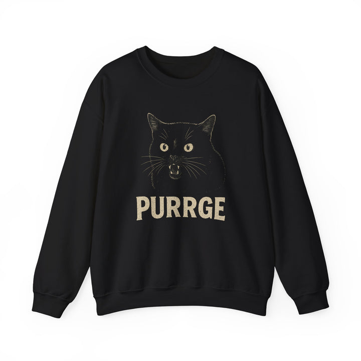 Purrge Cat Crewneck Sweatshirt Black