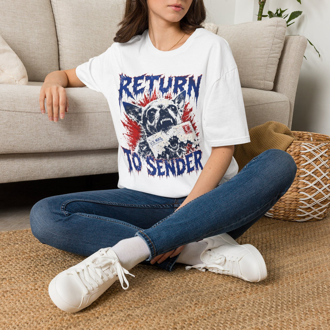 Return to Sender Shirt – Unhinged Chihuahua Mail Dog Graphic Tee | Funny Dog Lover Punk Horror T-Shirt