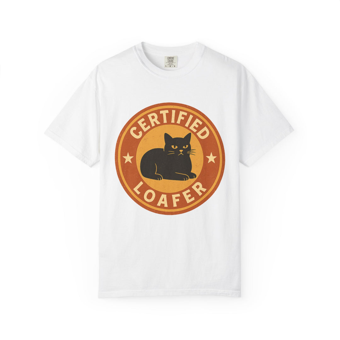 Campfire Cat Patch T-Shirt - Retro Outdoor Graphic Tee White
