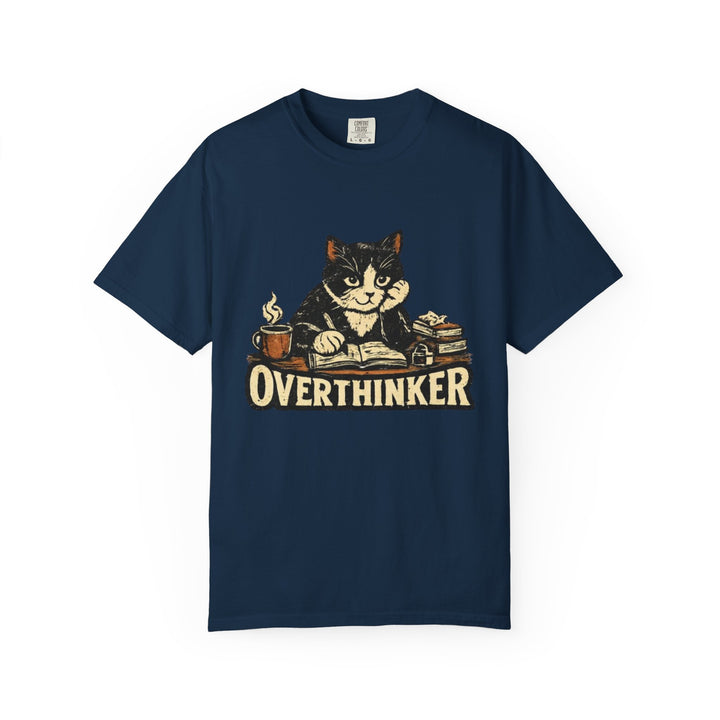 Overthinker Cat T-Shirt — Cute Cat Graphic Tee for Cat Lovers & Introverts