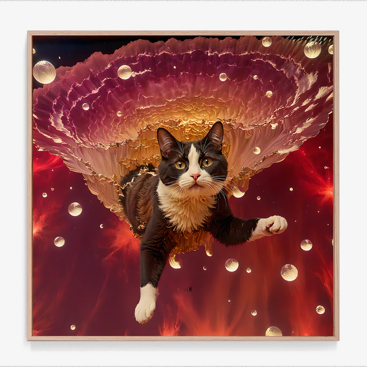 Tuxedo Cat Art Print - The Astronaut