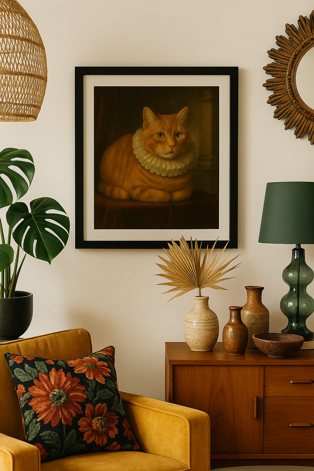 Regal Ginger Cat Poster — Matte Vertical Wall Art 10″ x 10″ Matte