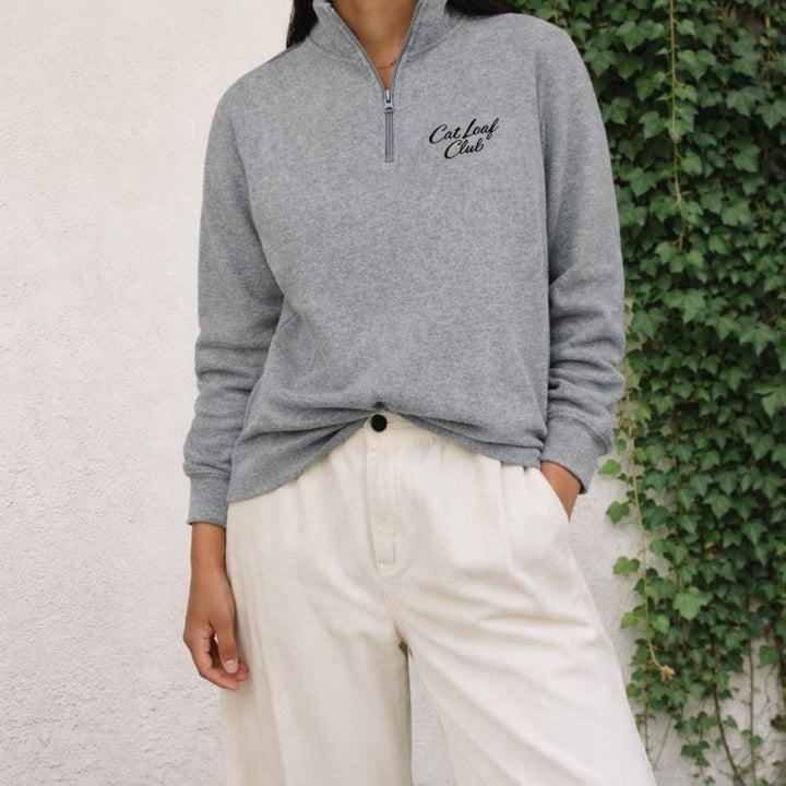 The Cat Loaf Club Quarter-Zip Carbon Grey