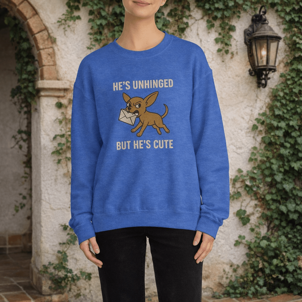 Chip the Chihuahua - Crewneck Sweatshirt Heather Sport Royal