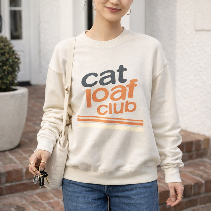 Cat Loaf Club Retro Crewneck Sweatshirt
