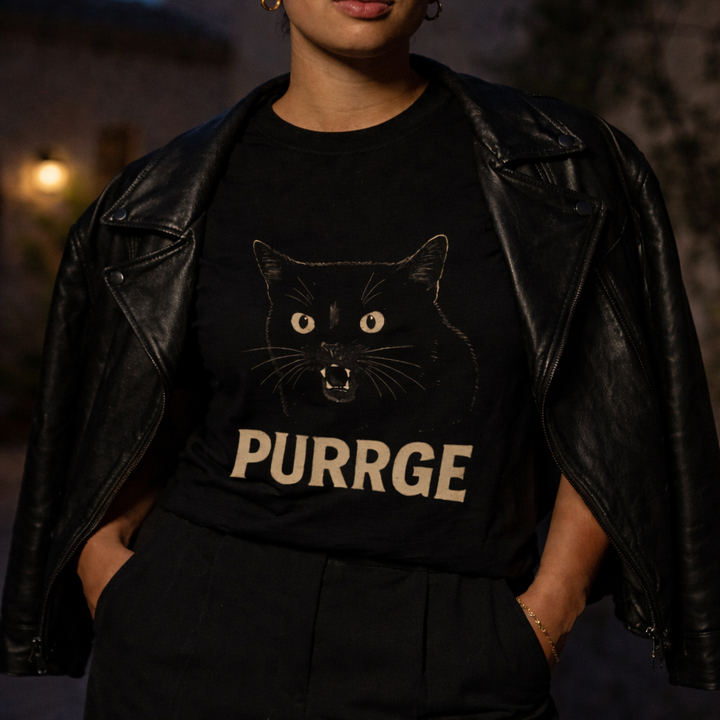 Purrge Black Cat T-Shirt