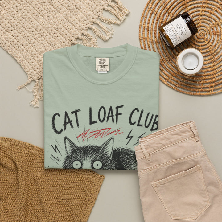 Cat Loaf Club Graphic Tee | Hard-Drawn Minimalist Cat Shirt
