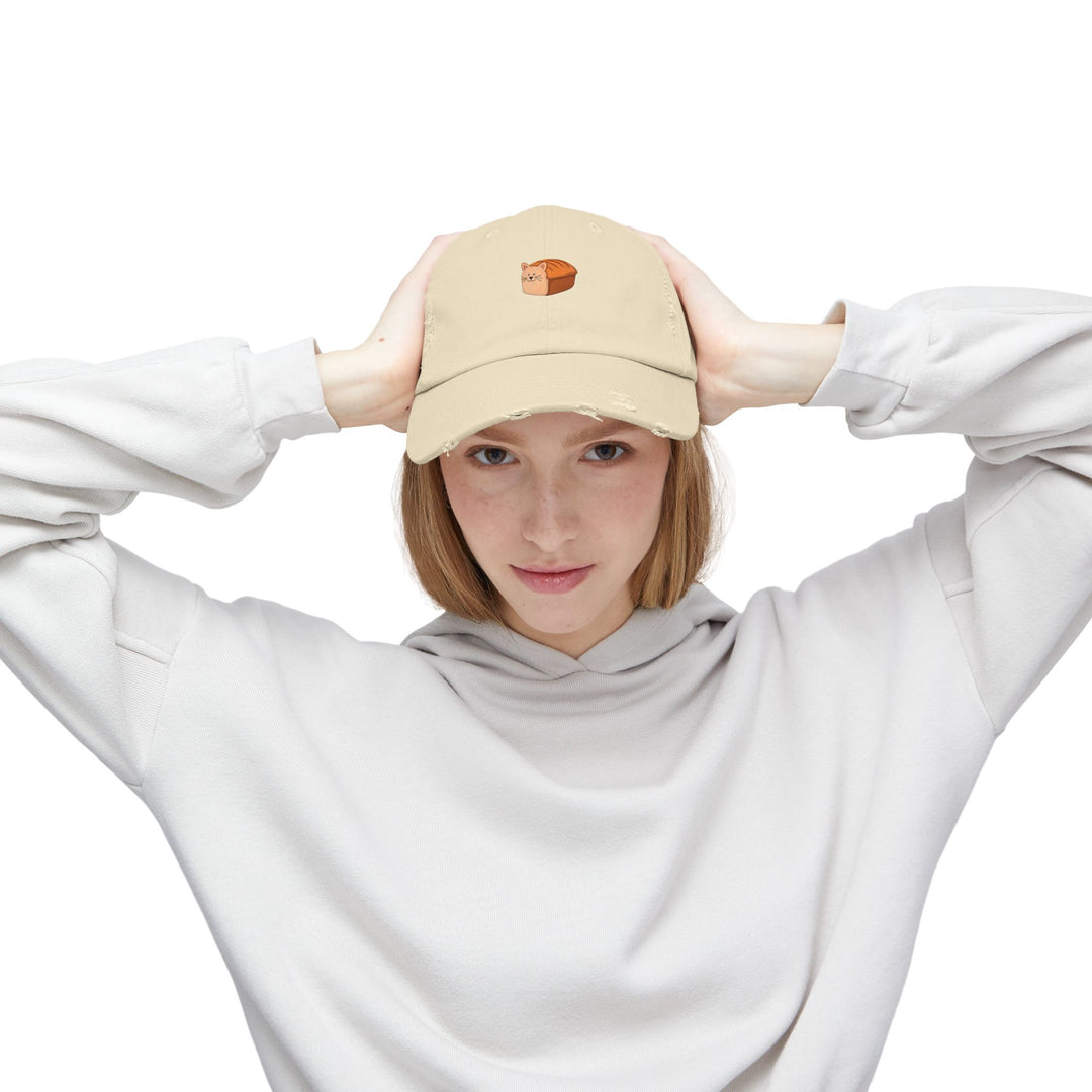 Cat Loaf Unisex Distressed Cap