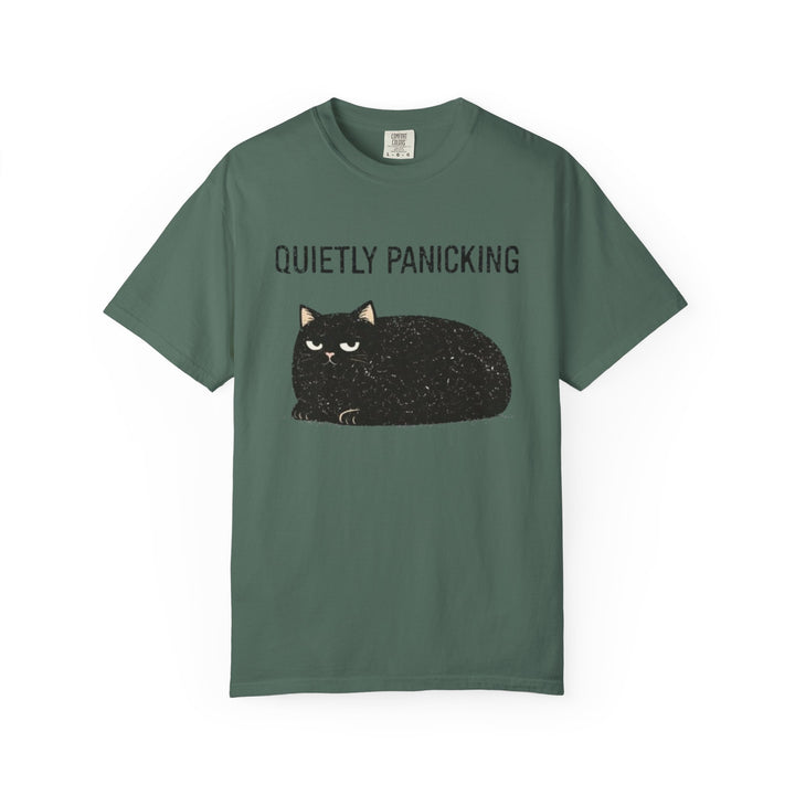 Camiseta de gato en pánico silencioso - Camiseta gráfica divertida de gato gruñón