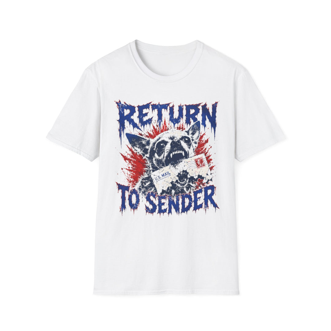Return to Sender Shirt – Unhinged Chihuahua Mail Dog Graphic Tee | Funny Dog Lover Punk Horror T-Shirt
