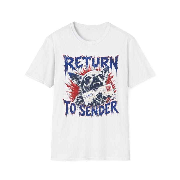 Return to Sender Shirt – Unhinged Chihuahua Mail Dog Graphic Tee | Funny Dog Lover Punk Horror T-Shirt