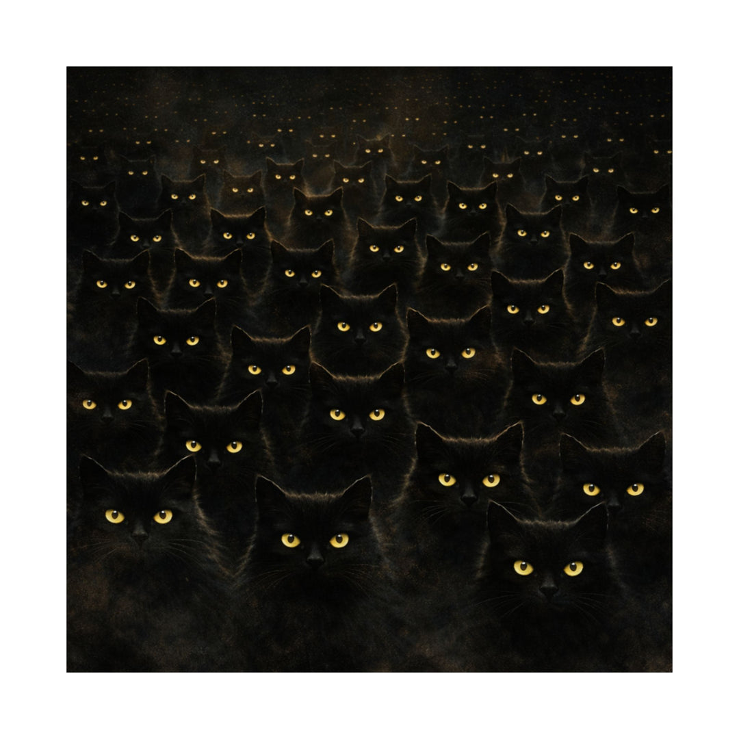 Black Cats Pattern Matte Poster