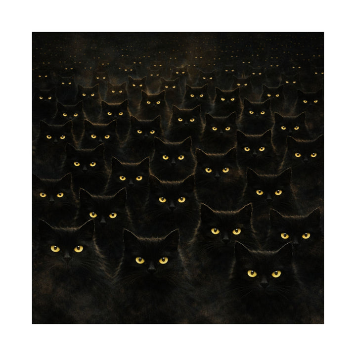 Black Cats Pattern Matte Poster
