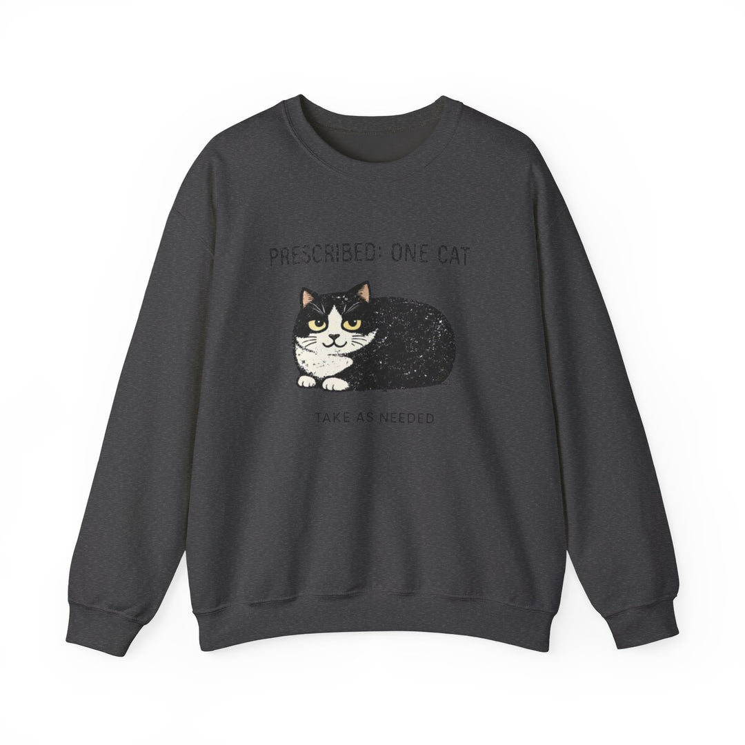 Cat Prescription Crewneck Sweatshirt Dark Heather