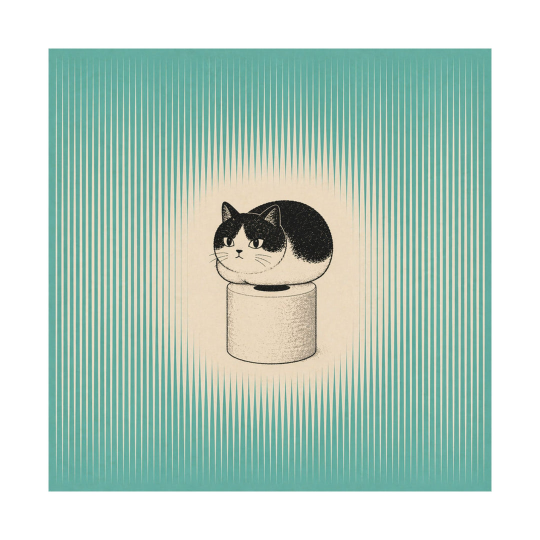 Cat on Toilet-paper Wall Art