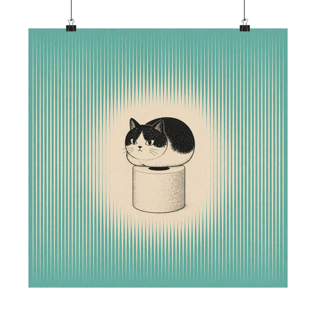 Cat on Toilet-paper Wall Art