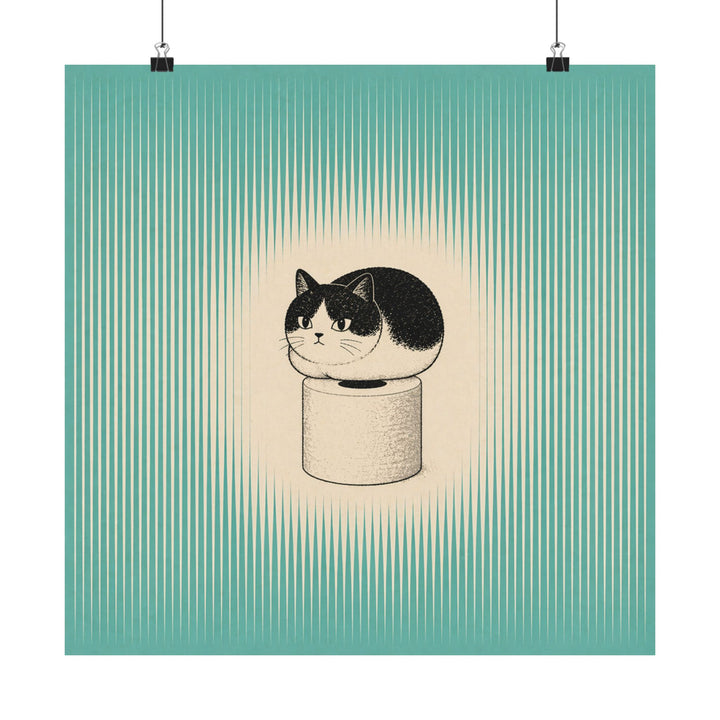 Cat on Toilet-paper Wall Art