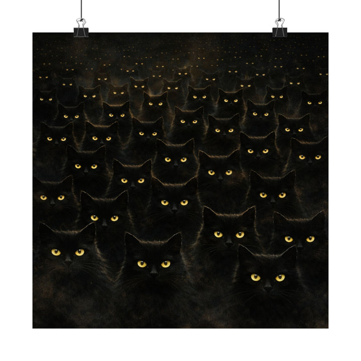Black Cats Pattern Matte Poster