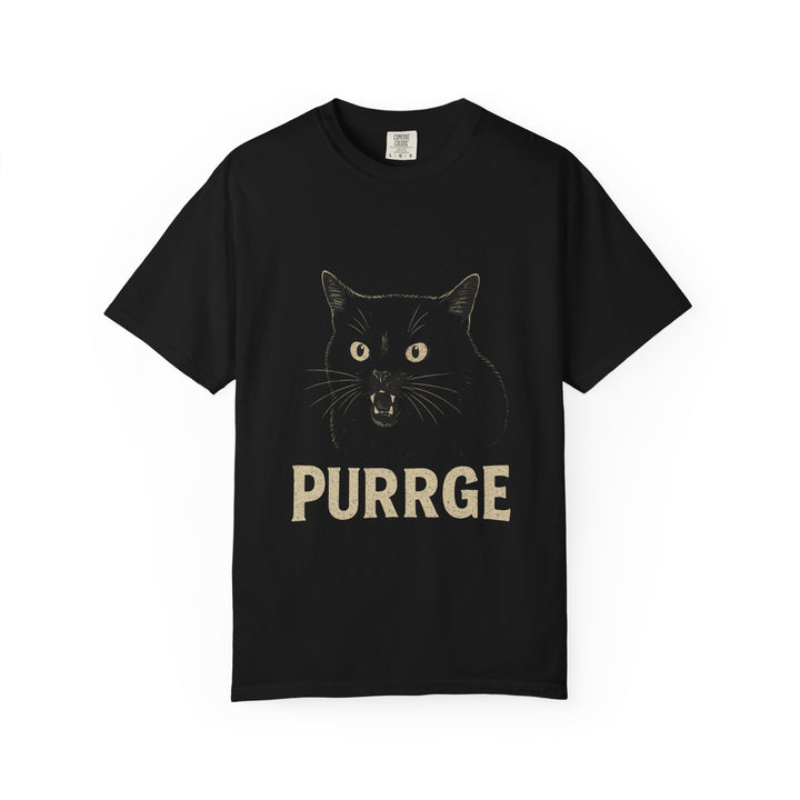Purrge Black Cat T-Shirt, Unisex Cat Lover Tee, Funny Cat Shirt, Pet Lover Gift, Gift for Her, Gifts for Him