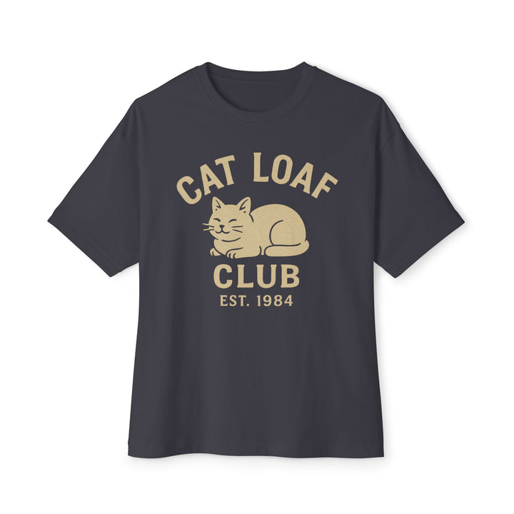 Cat Loaf Club Boxy Tee Dark Grey