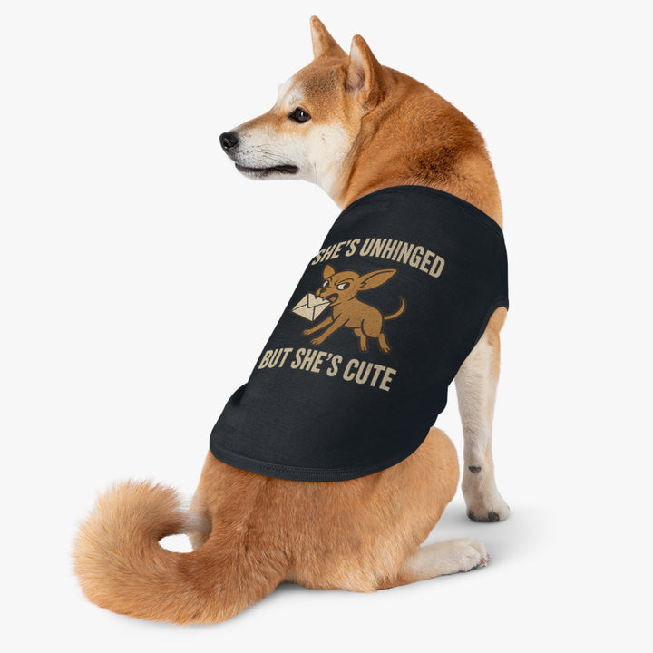 Pet Tank Top - "She's Unhinged But She's Cute" Chihuahua Novelty Dog Shirt