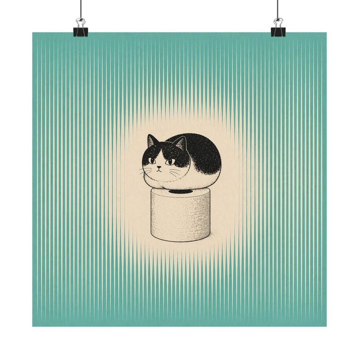 Cat on Toilet-paper Wall Art