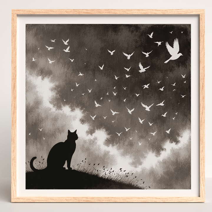 Cat Art Print - Skyward Dreams