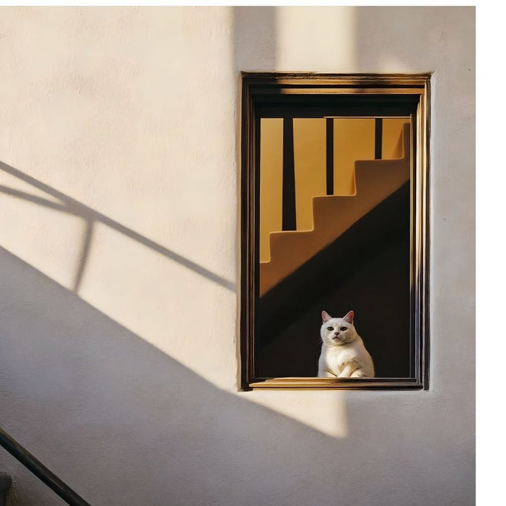 Cat Art Print - The Urban Whisker 16″ x 16″ Matte