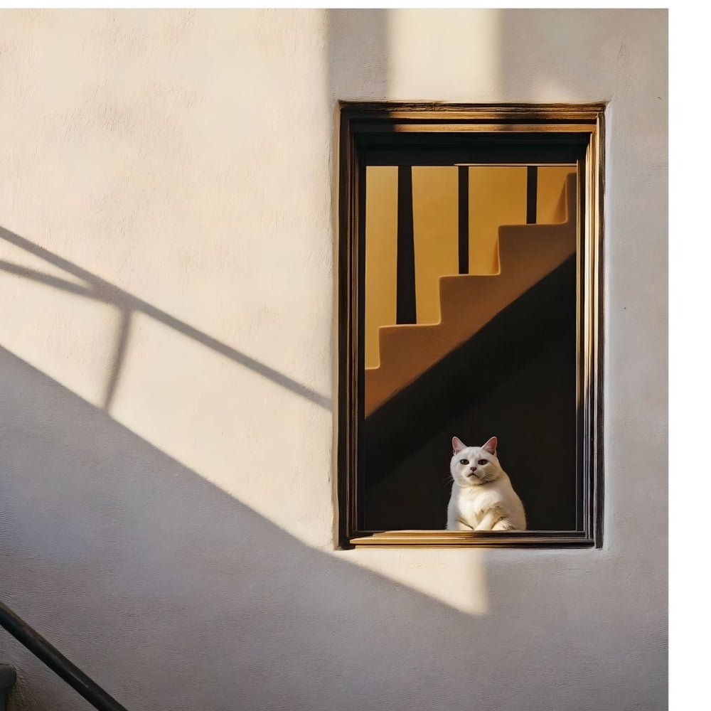 Cat Art Print - The Urban Whisker 18" x 18" Matte