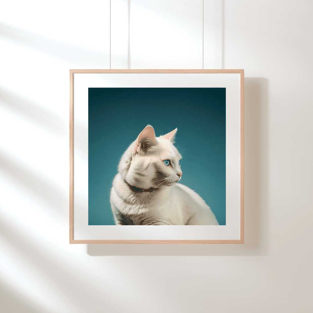 Cat Print - White Cat 3