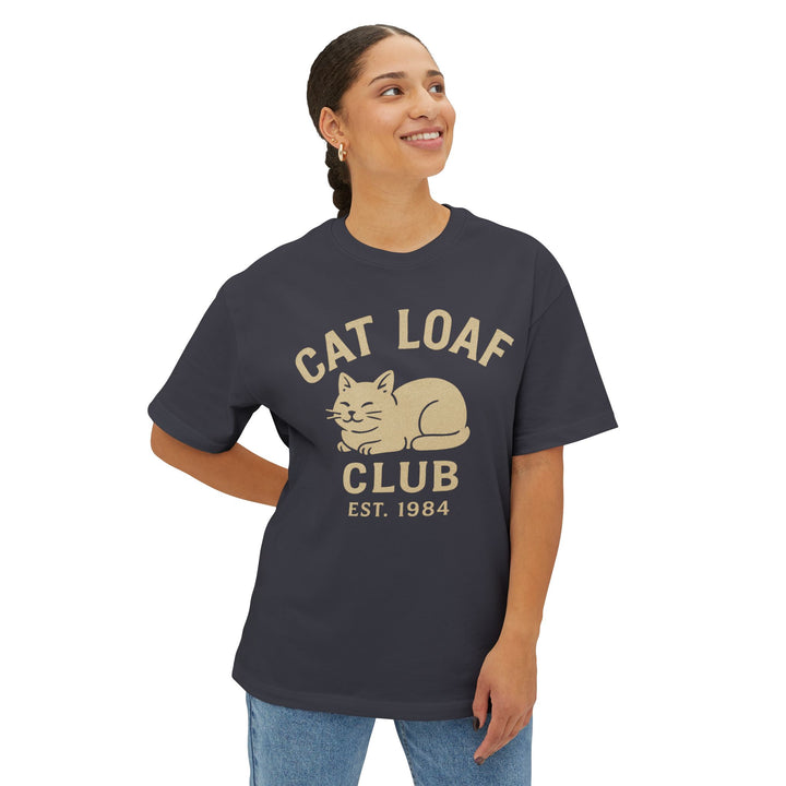 Cat Loaf Club Boxy Tee - The Vintage Cool Cat Forest