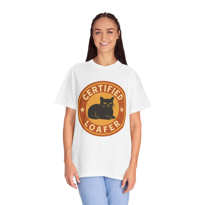 Campfire Cat Patch T-Shirt - Retro Outdoor Graphic Tee White