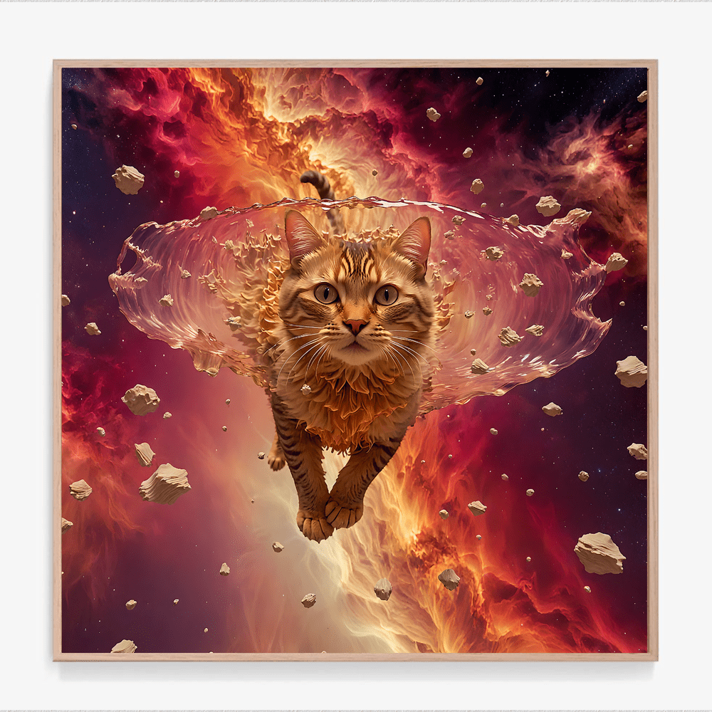 Cute Astronaut Cat Art Print - Cosmic Purr-suit