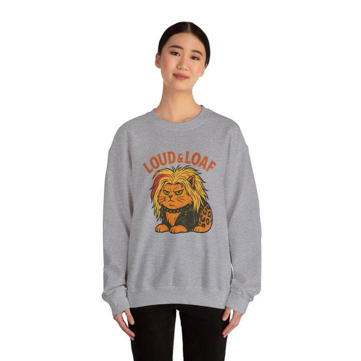 Loud & Loaf Lion Sweatshirt - Cute Retro Cat Graphic Crewneck