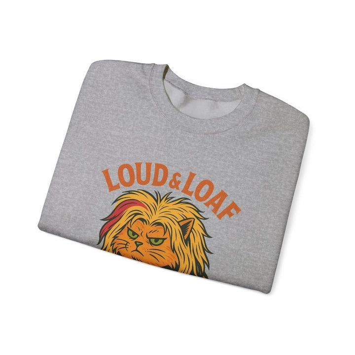 Loud & Loaf Lion Sweatshirt - Cute Retro Cat Graphic Crewneck